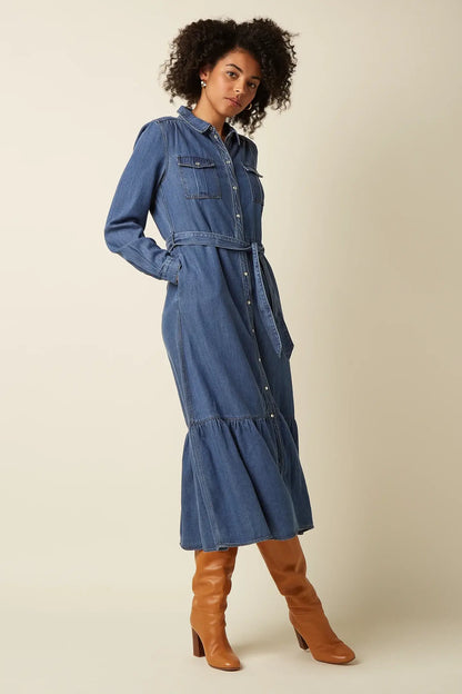Olive Ruffle Dress Monrose - SoMuch Fashion