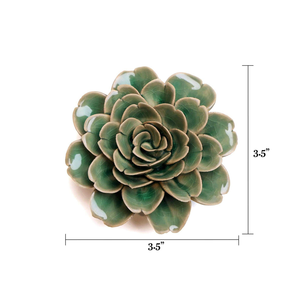 Wedding Boho Ceramic Flower Wall Decor Green Rose - SoMuch Fashion