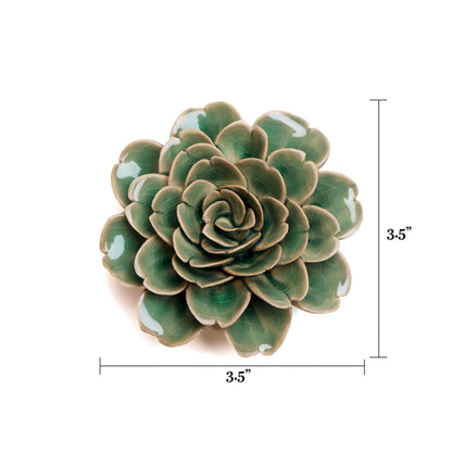 Wedding Boho Ceramic Flower Wall Decor Green Rose - SoMuch Fashion