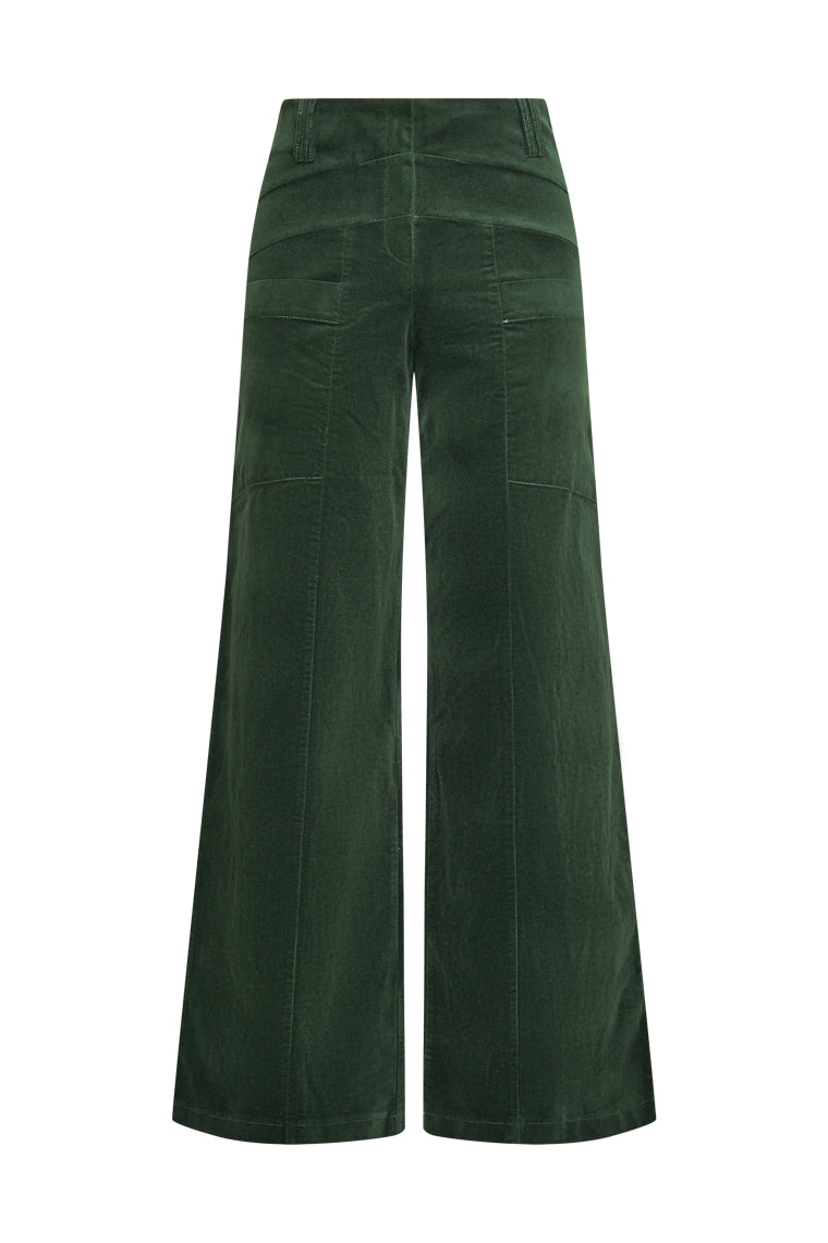 TRIANGLE TROUSERS BREDE RIB Bottle green