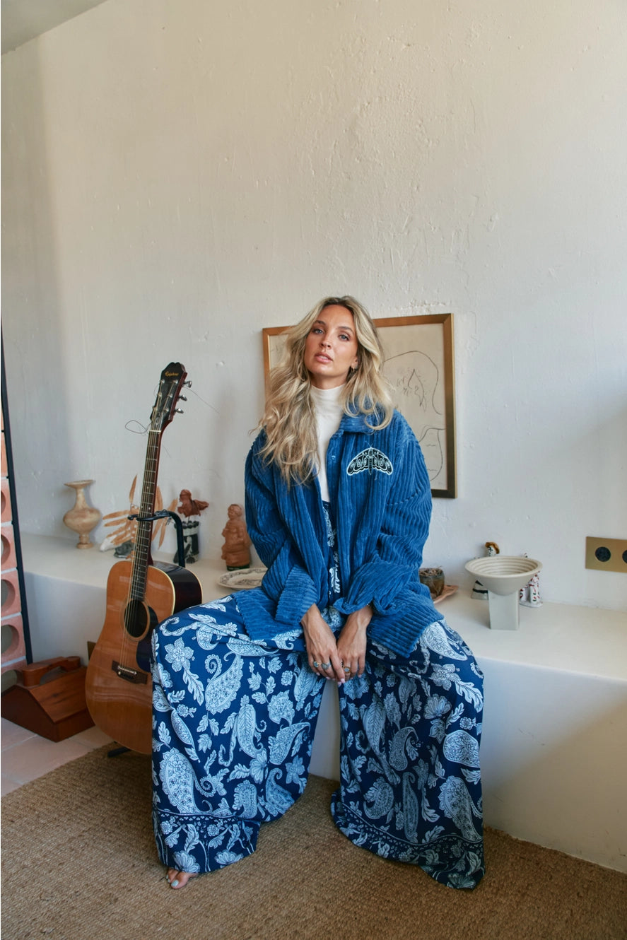 Blauw corduroy jasje 