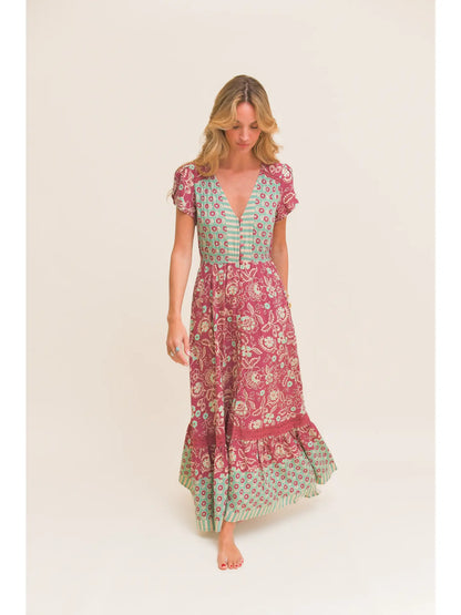 Athena Print Carmen Maxi Dress