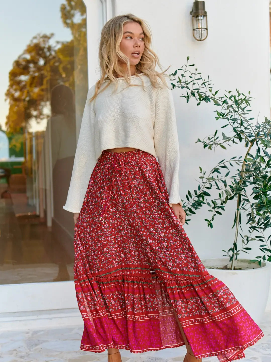 Hibiscus Print Daphne Skirt