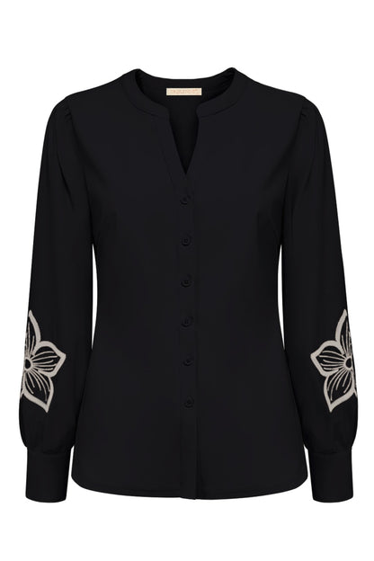 Blouse Flower Embroidery On Sleeves