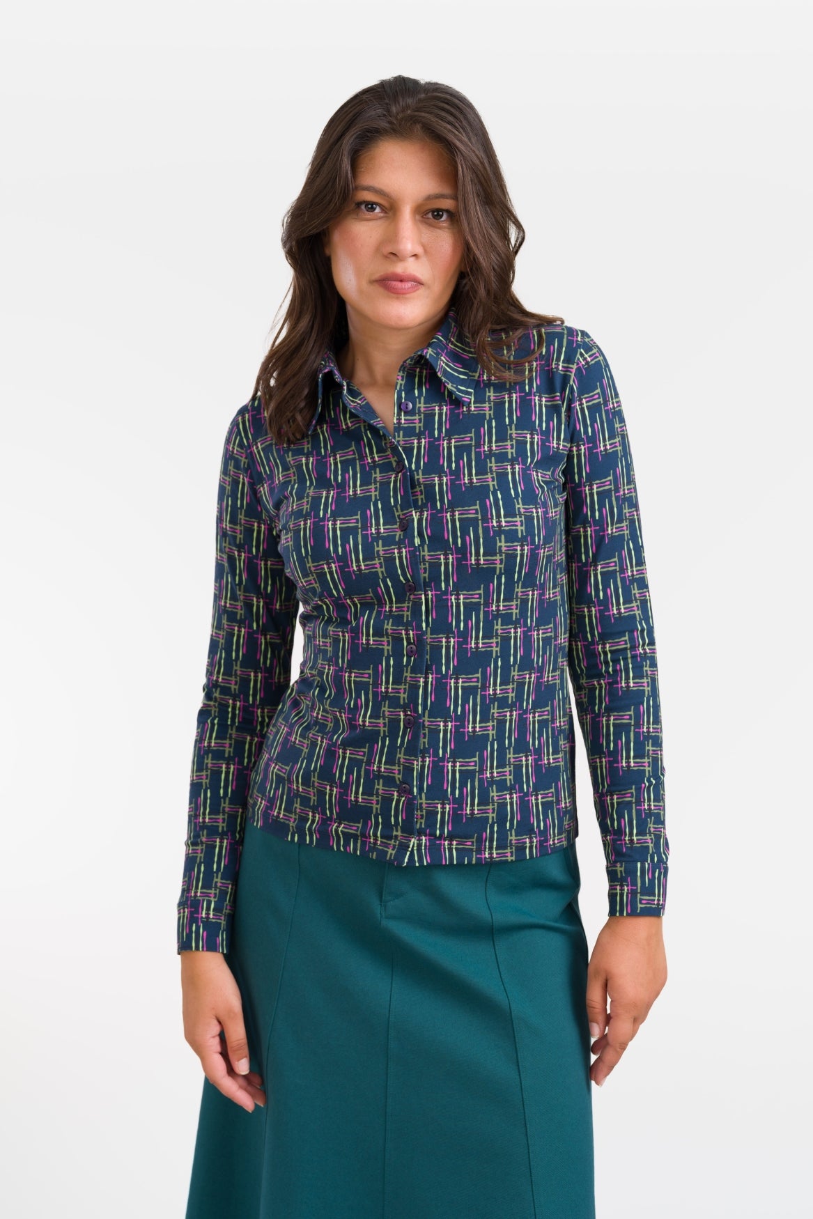 Sara Blouse LS Electric Weave