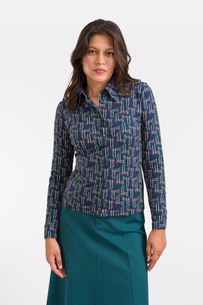 Sara Blouse LS Electric Weave