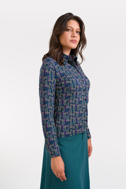 Sara Blouse LS Electric Weave
