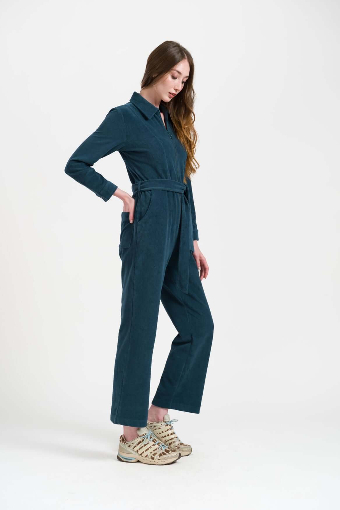 Ginger Jumpsuit Rib Velour - SoMuch Fashion