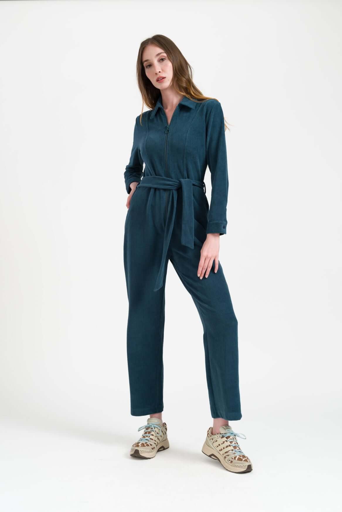 Ginger Jumpsuit Rib Velour - SoMuch Fashion