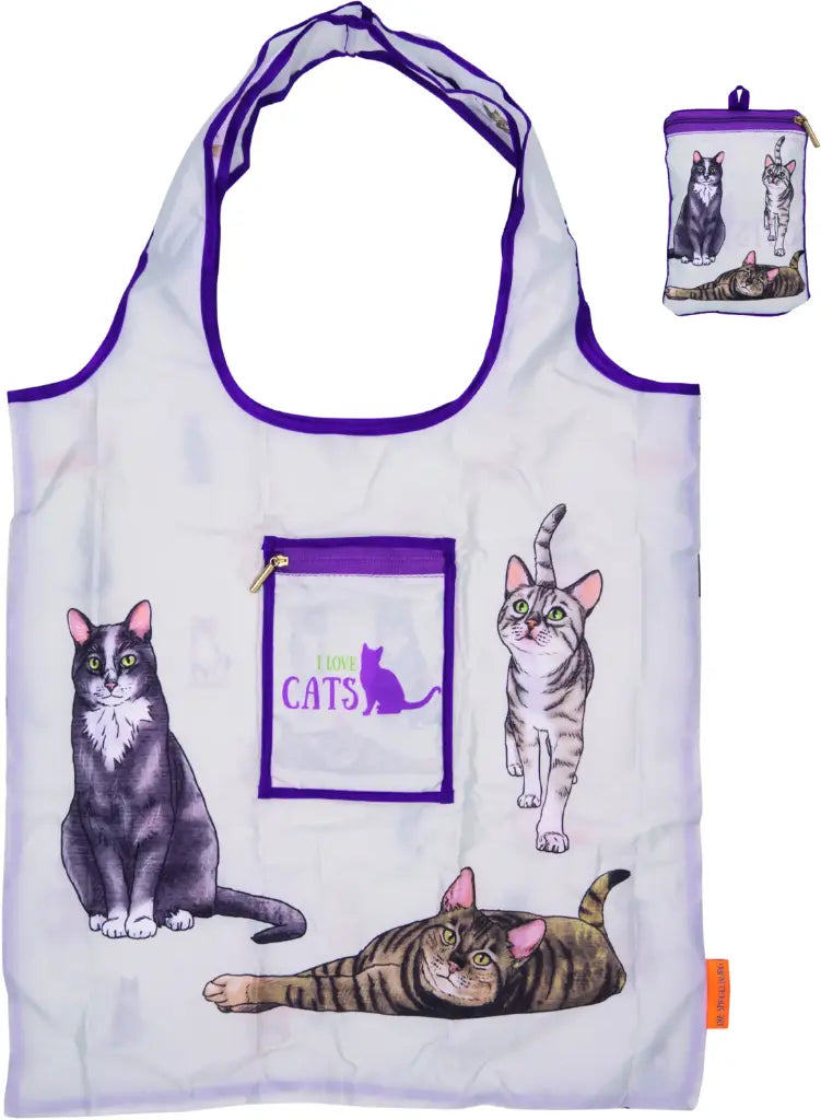 Handige Opvouwbare tas met poezenprint