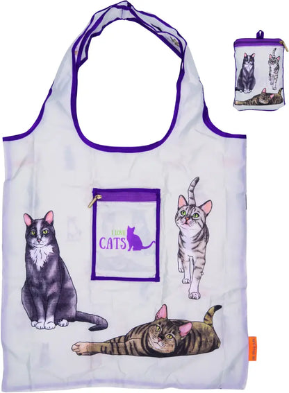 Handige Opvouwbare tas met poezenprint