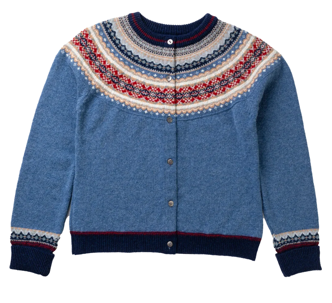 Alpine Short Cardigan Blue Morning