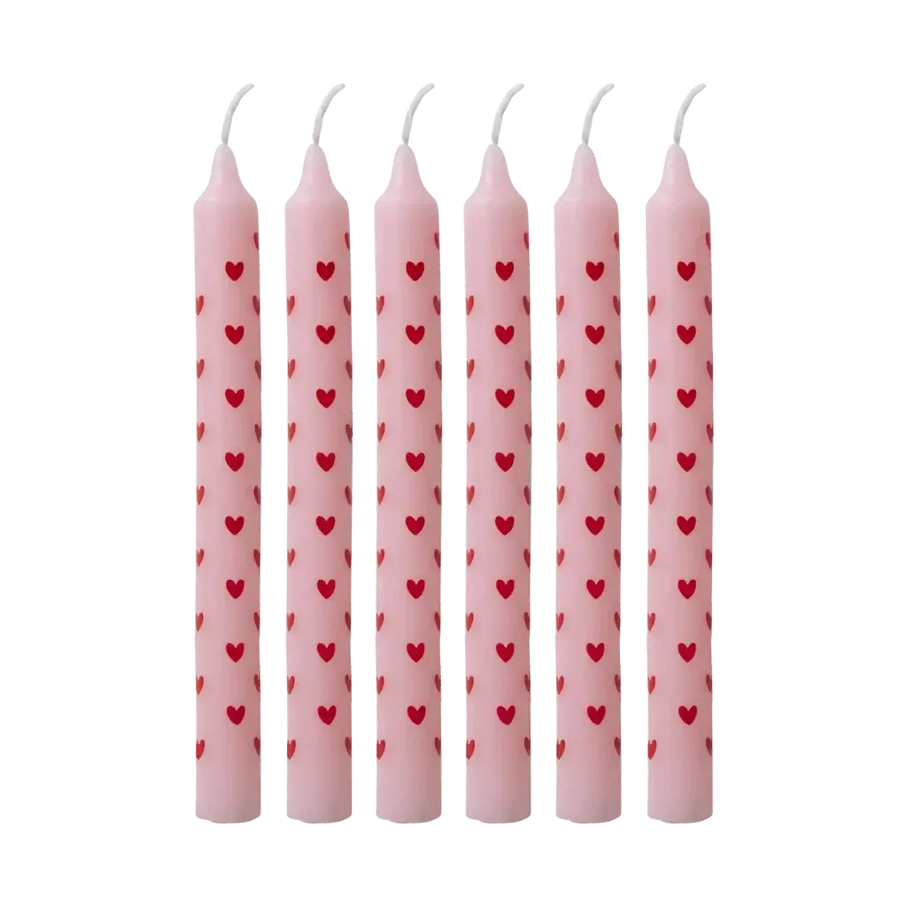 Candles with Heart Print