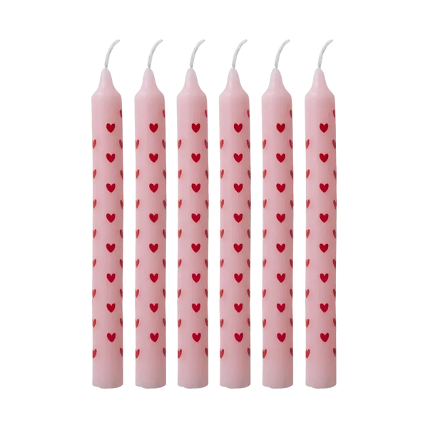 Candles with Heart Print