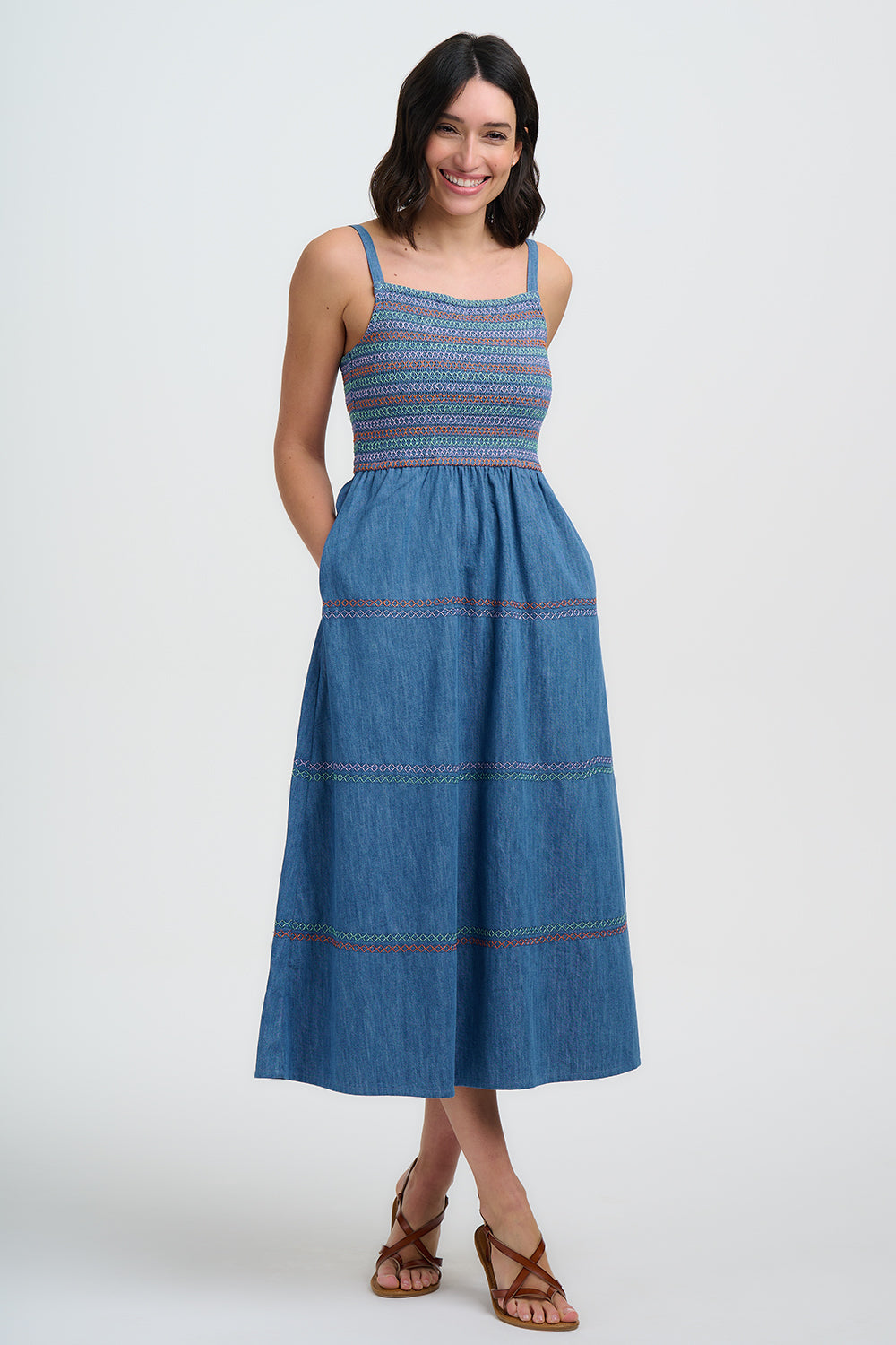 Murren Shirred Midi dress