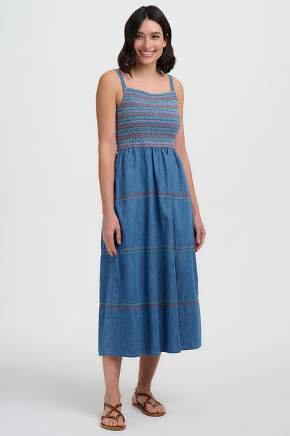 Murren Shirred Midi dress