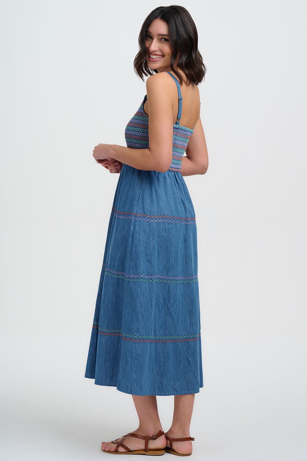 Murren Shirred Midi dress