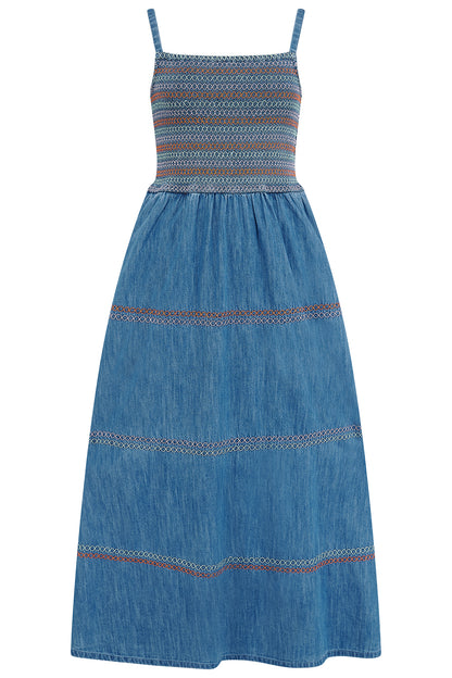 Murren Shirred Midi dress