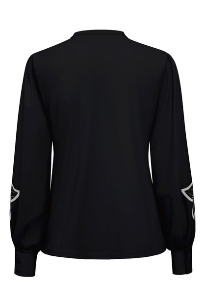 Blouse Flower Embroidery On Sleeves