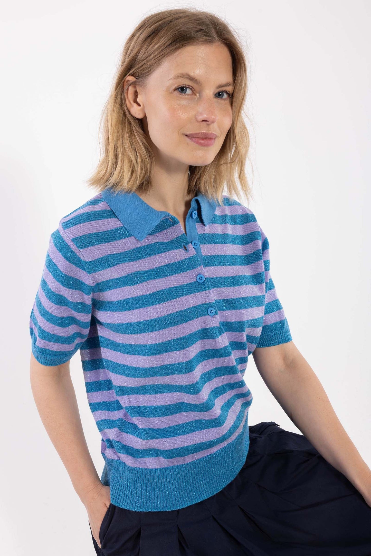 Danesandwich Glitter Sweater Polo Light