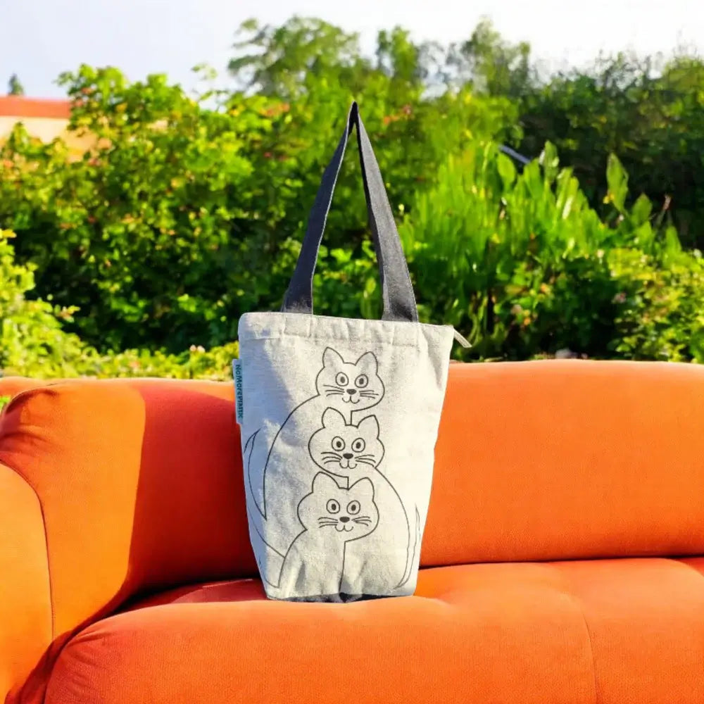 Tote Bag Cute Cats - Duurzaam - met rits