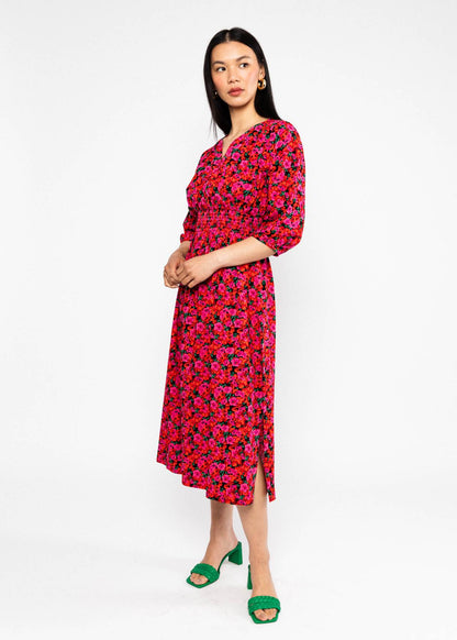 Midi Dress Springtime Melody bed of primroses