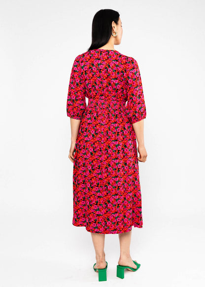 Midi Dress Springtime Melody bed of primroses