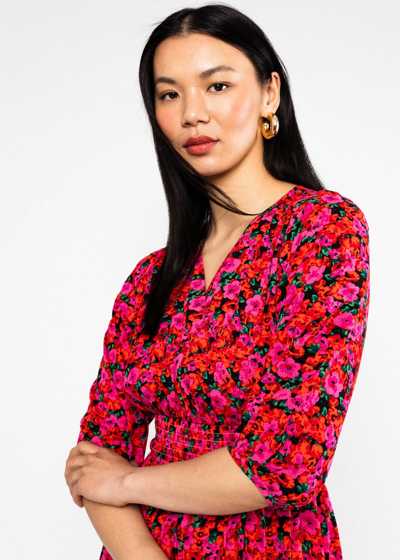 Midi Dress Springtime Melody bed of primroses