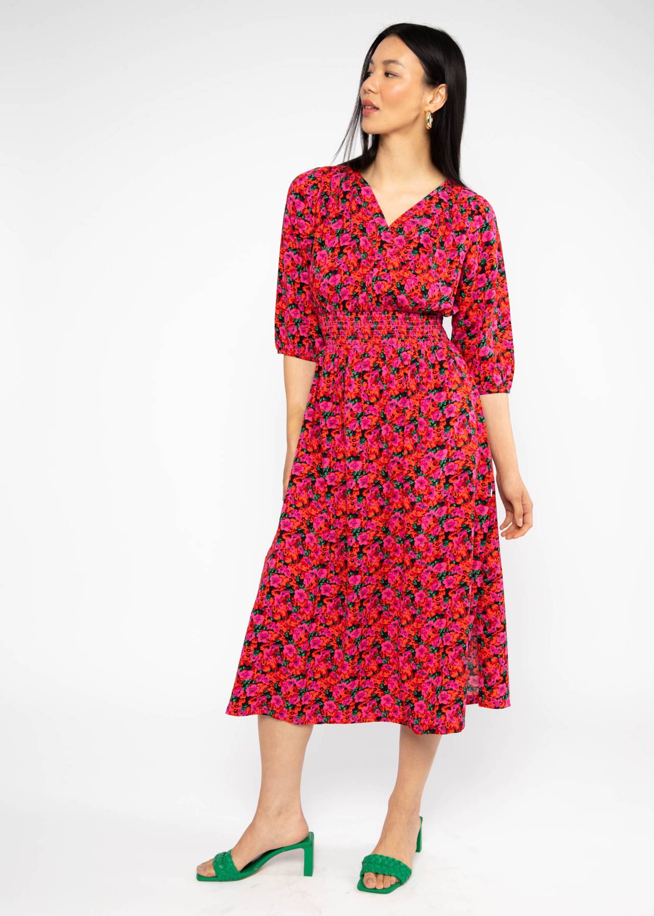 Midi Dress Springtime Melody bed of primroses