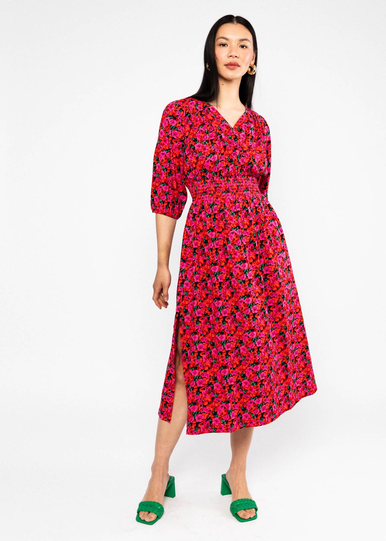 Midi Dress Springtime Melody bed of primroses