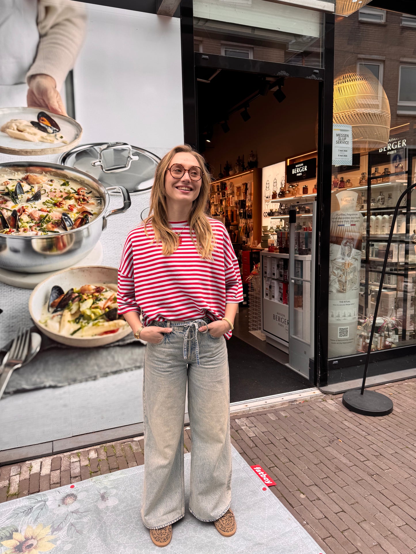 Sweatshirt Streep Korte mouw