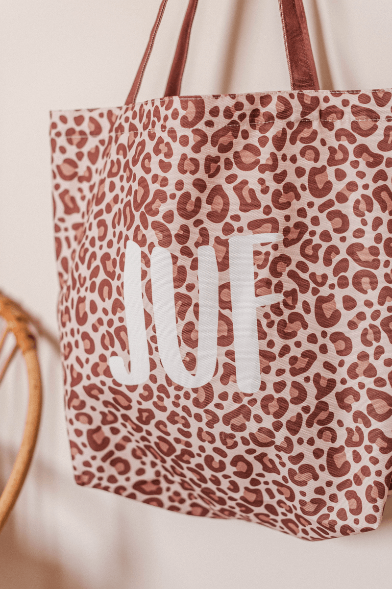Canvas Tas Leopard Juf
