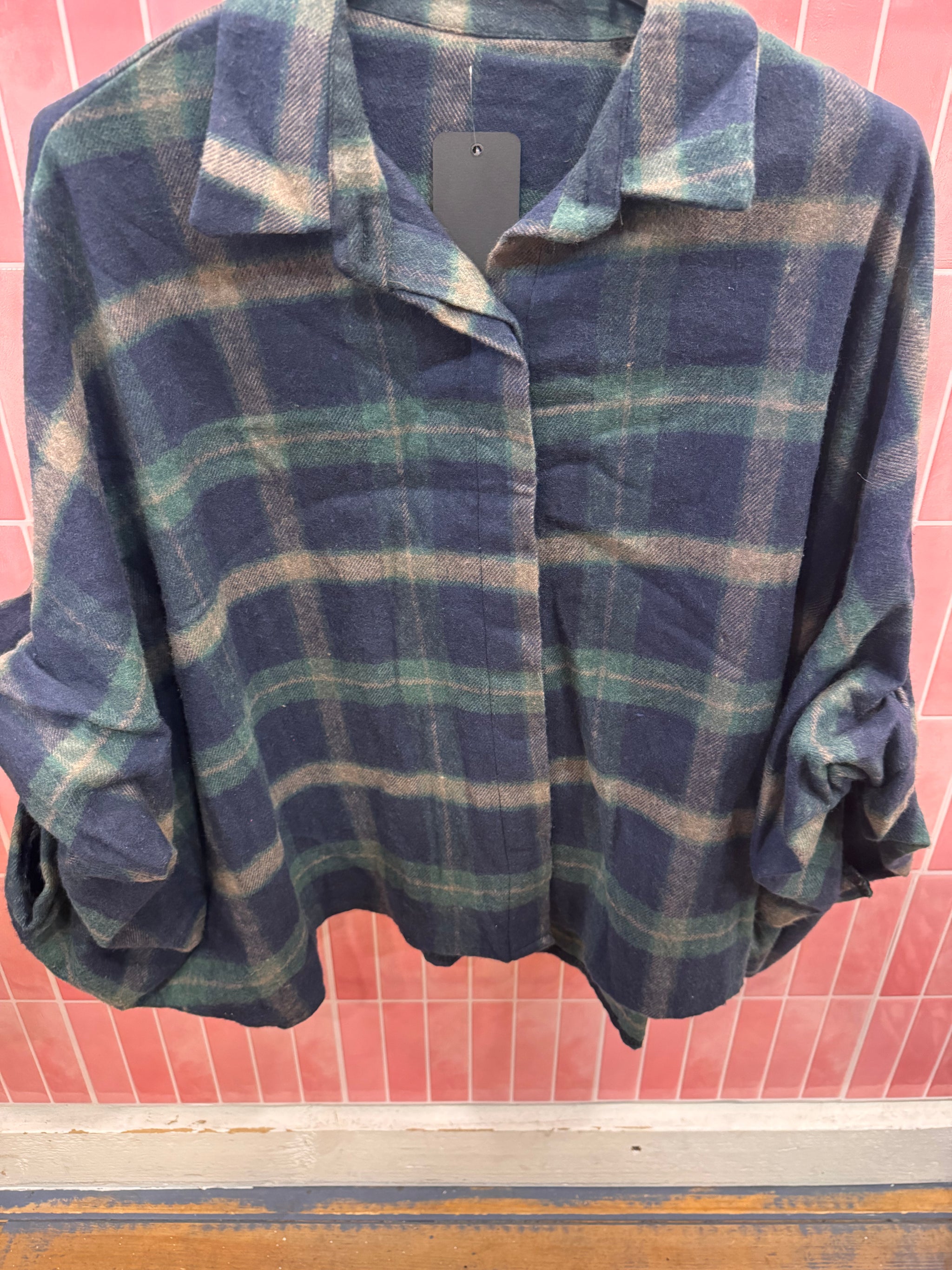 Blouse Ruit  Blauw-Groen