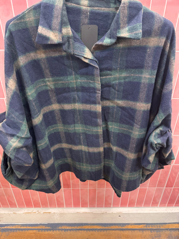 Blouse Ruit  Blauw-Groen