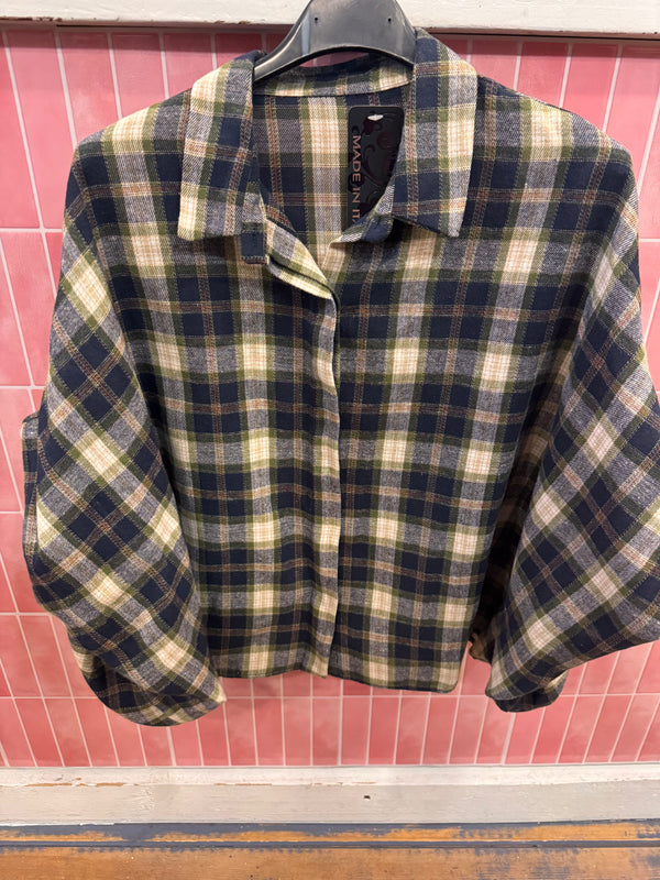 Blouse ruit Groen- Blauw