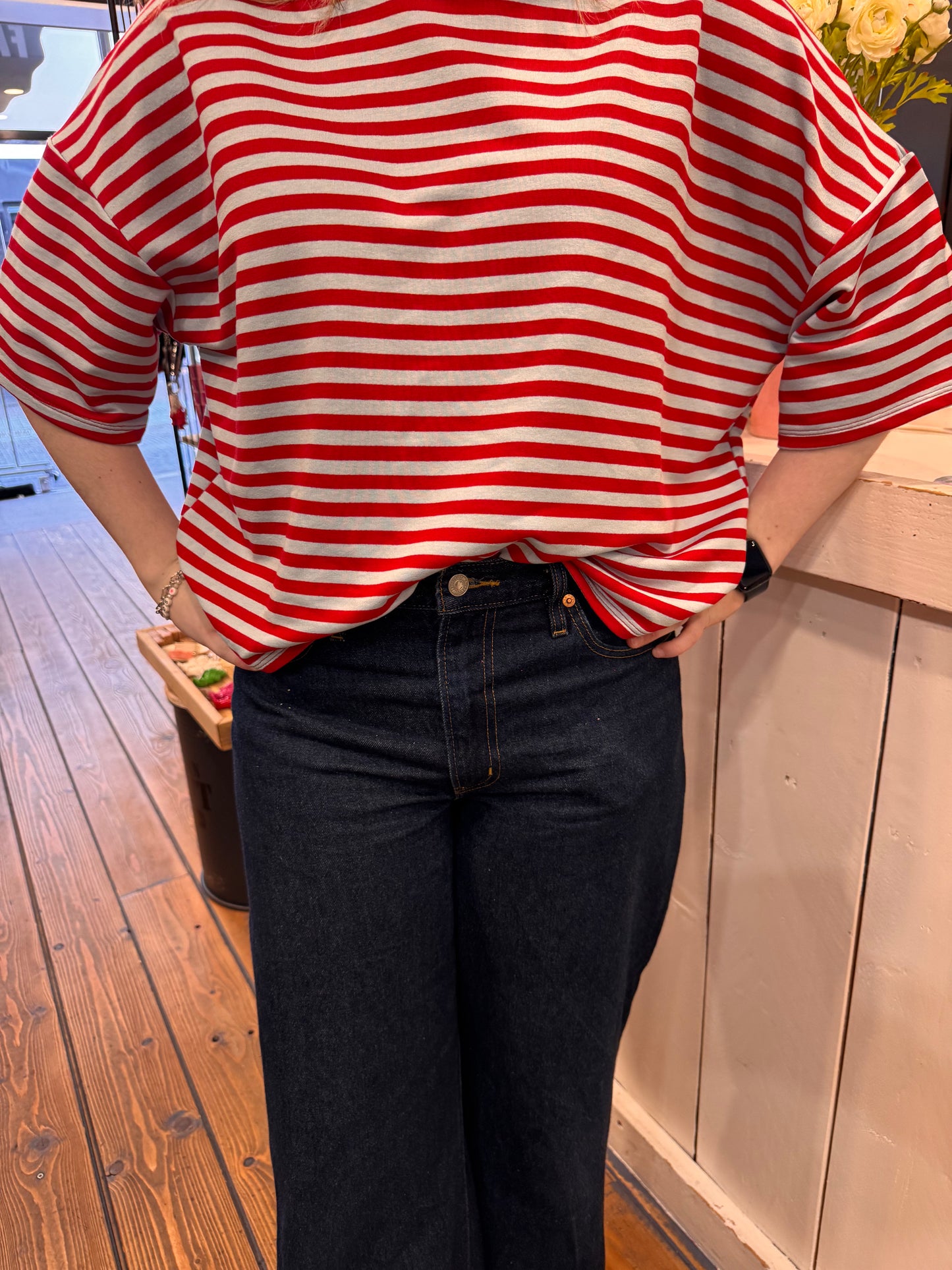 Sweatshirt Streep Korte mouw