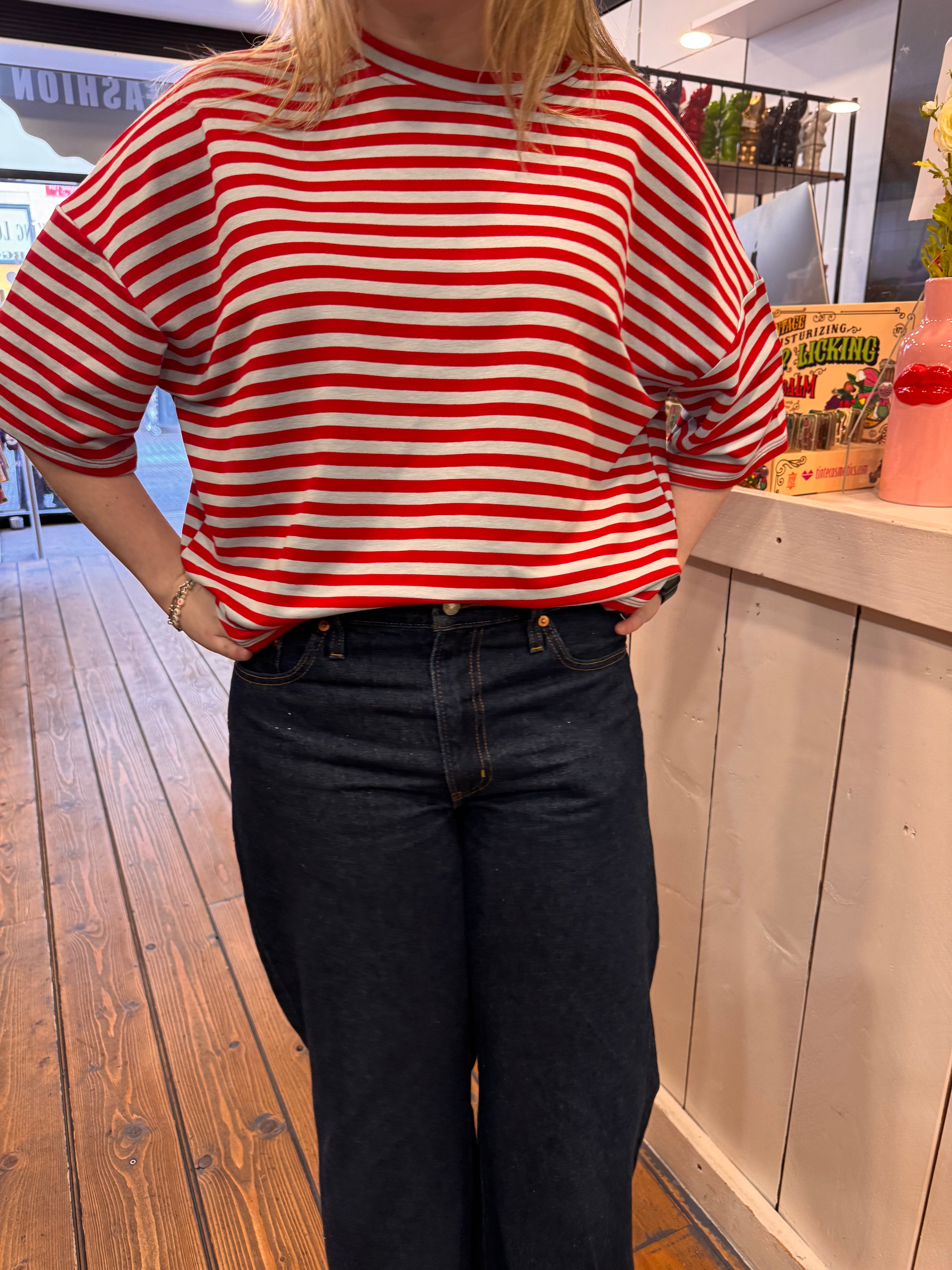 Sweatshirt Streep Korte mouw