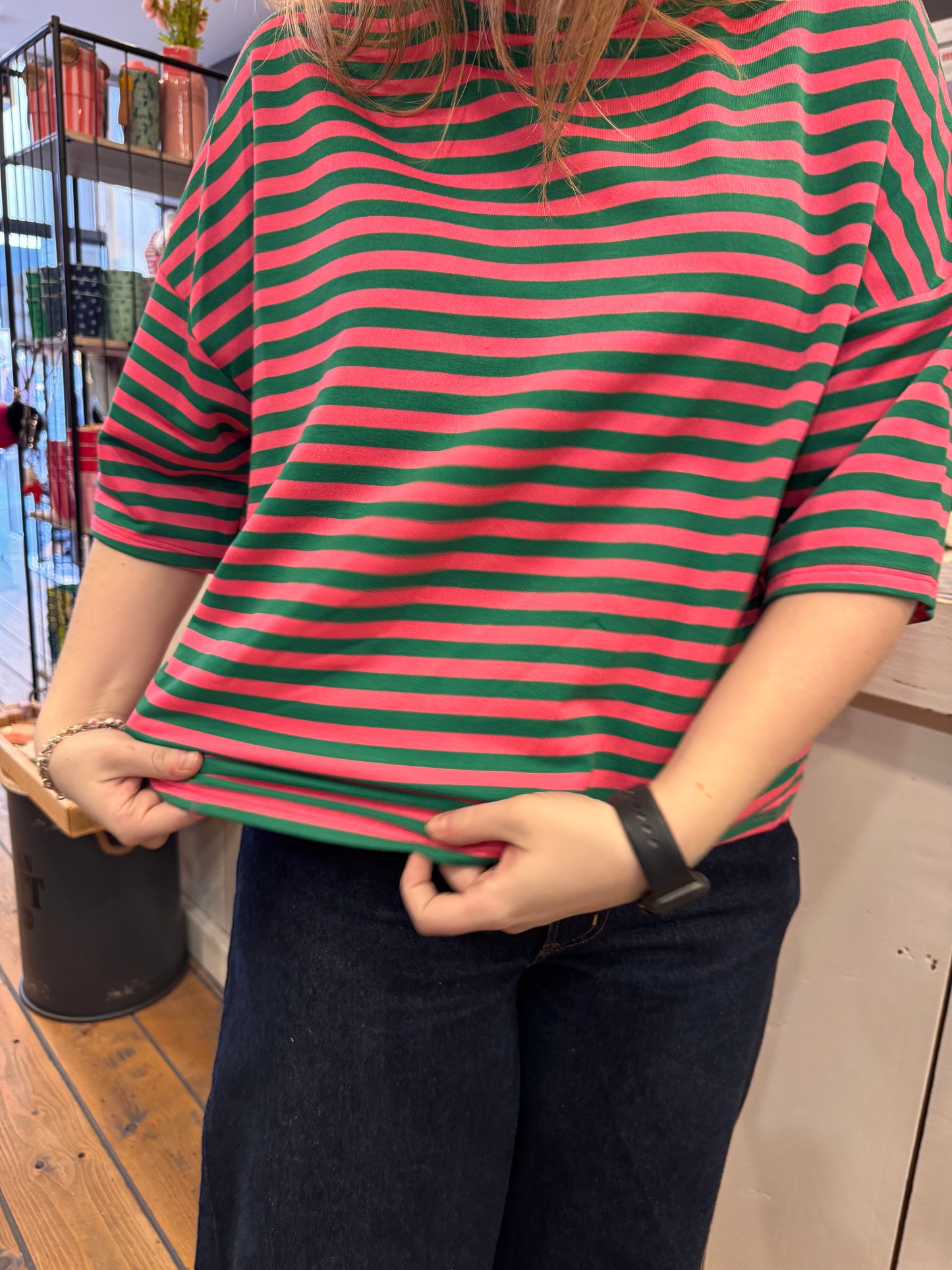 Sweatshirt Streep Korte mouw