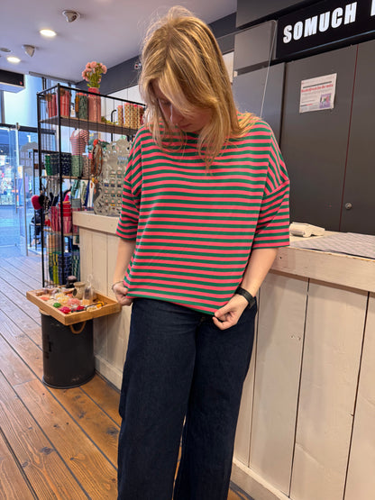 Sweatshirt Streep Korte mouw