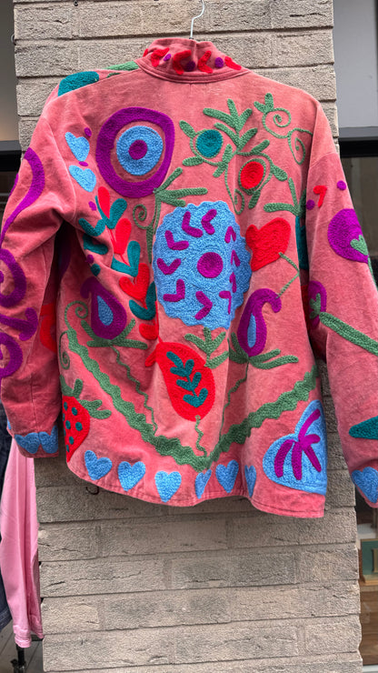 Velvet Suzani Jacket Roze