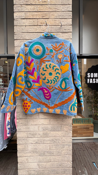 Velvet Suzani Jacket lichtblauw