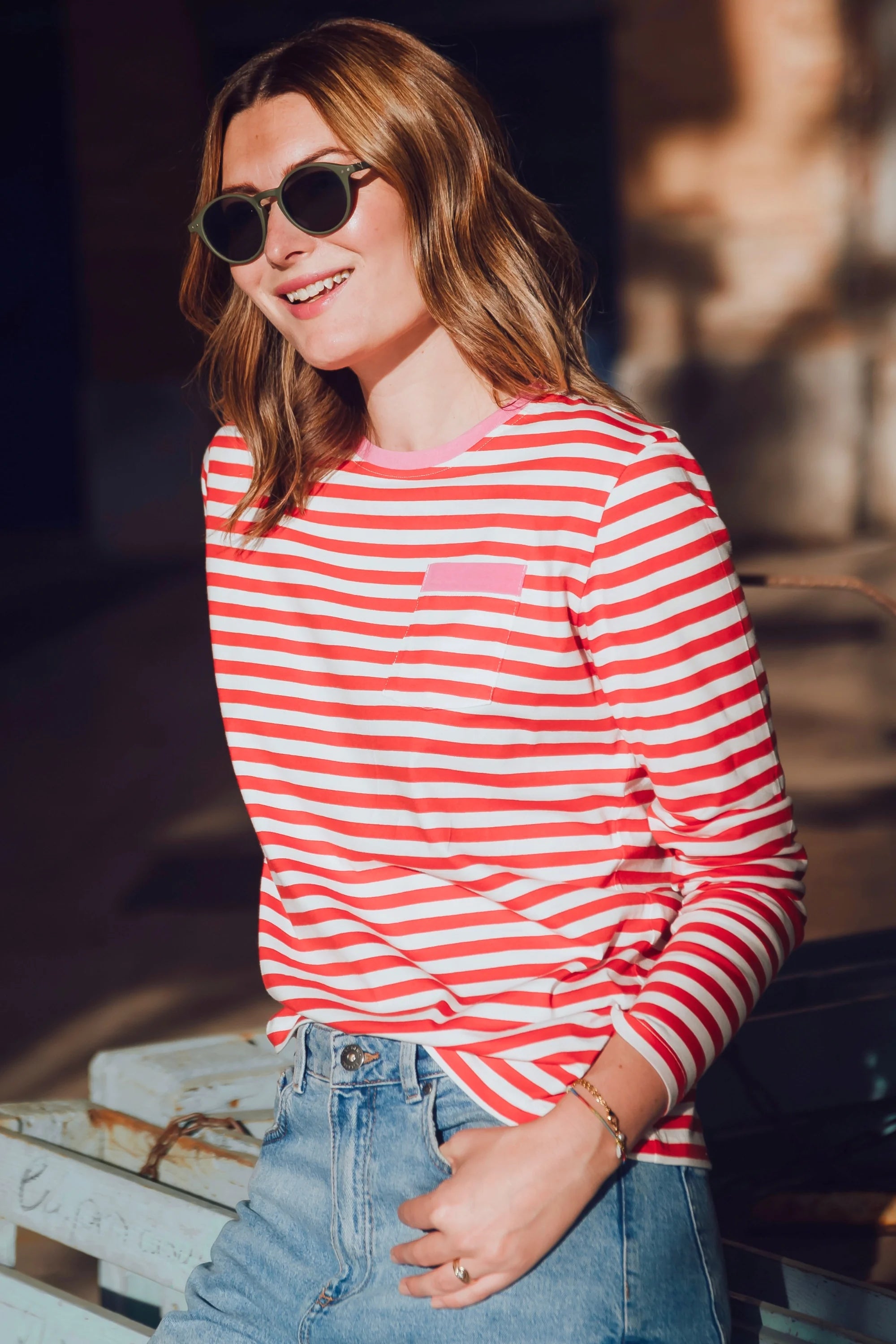 Jersey Top Red/Offwhite