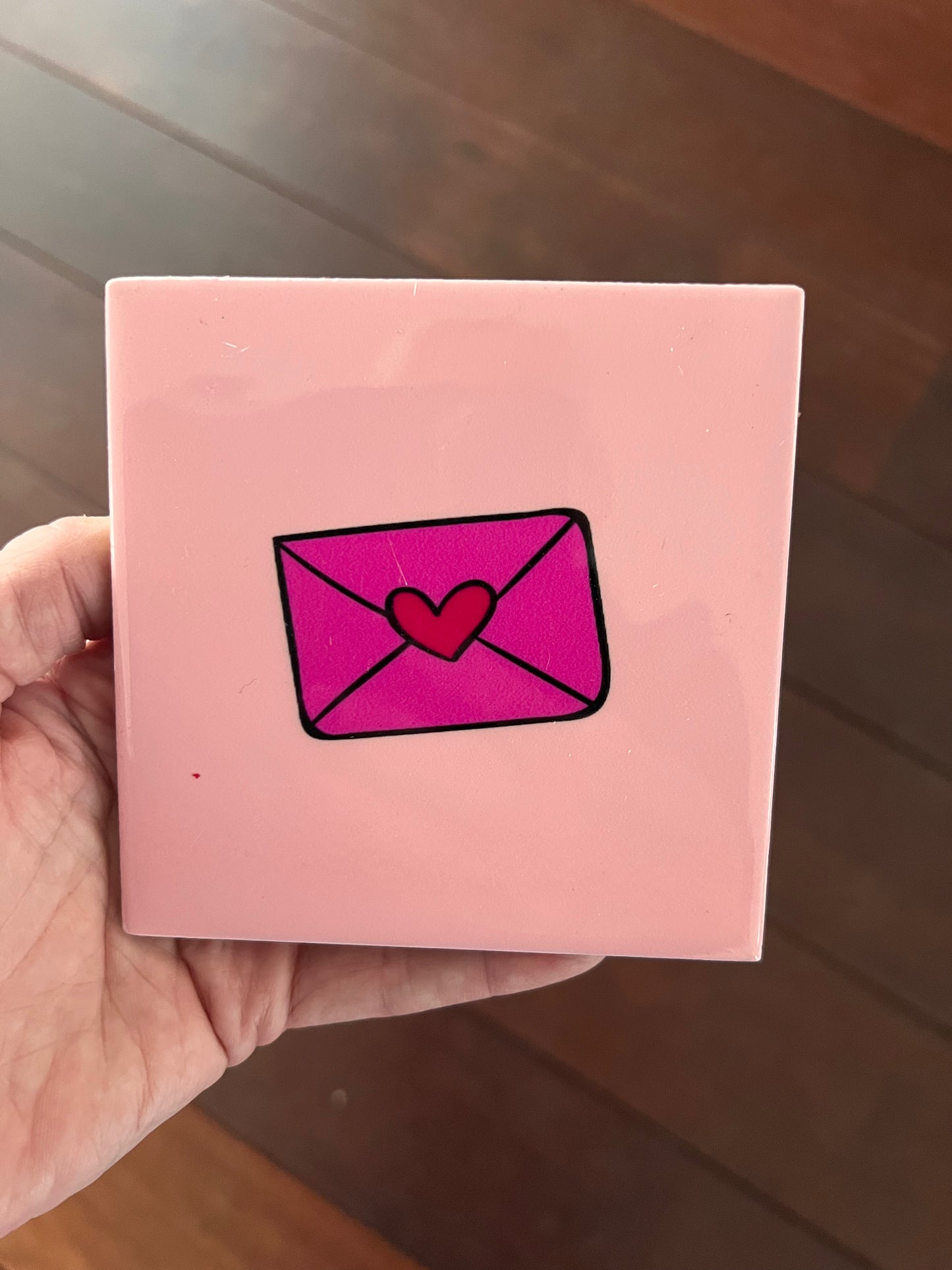 Tegeltje envelop hart