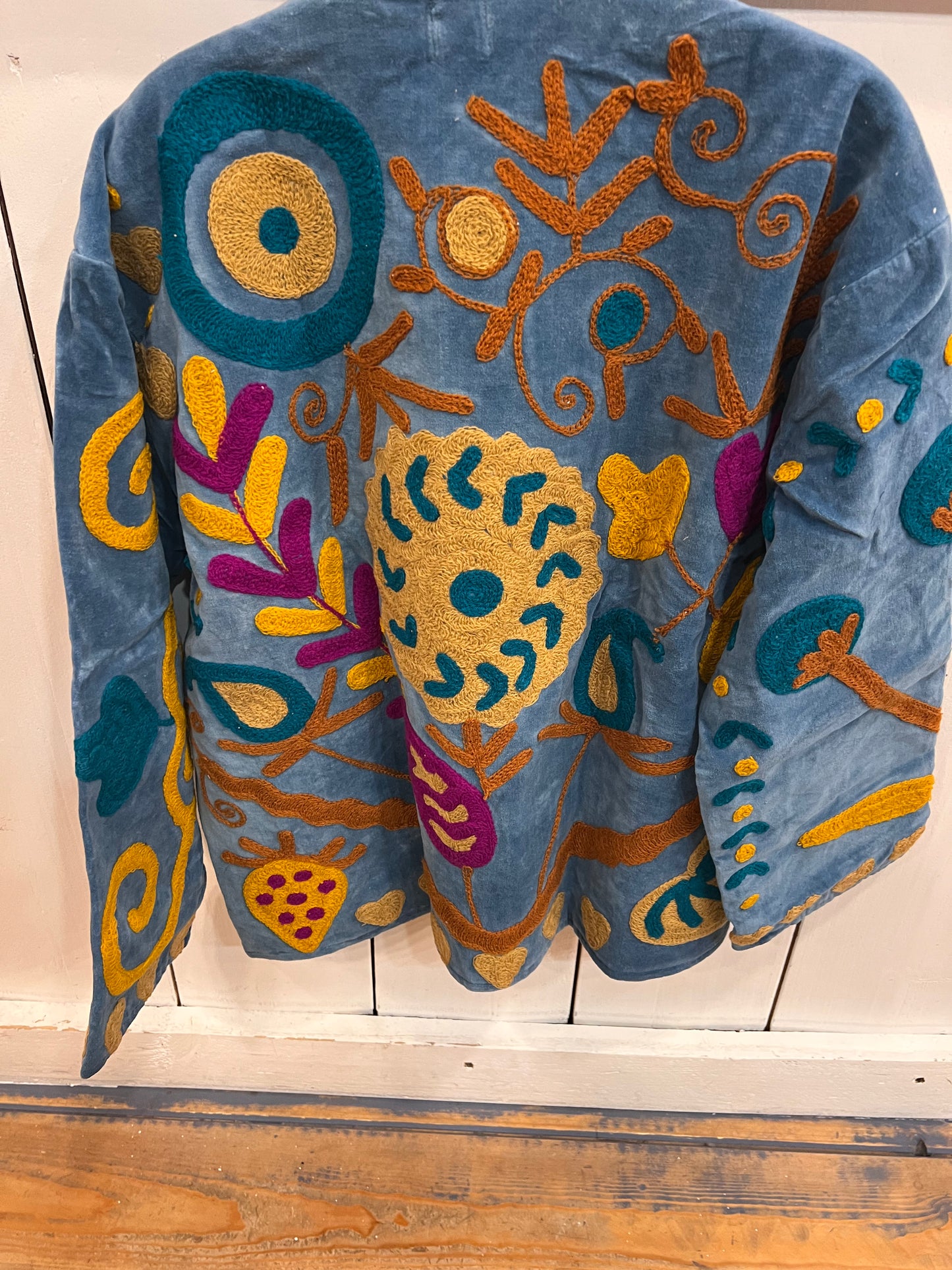 Velvet Suzani Jacket Licht blauw