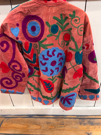 Velvet Suzani Jacket Roze