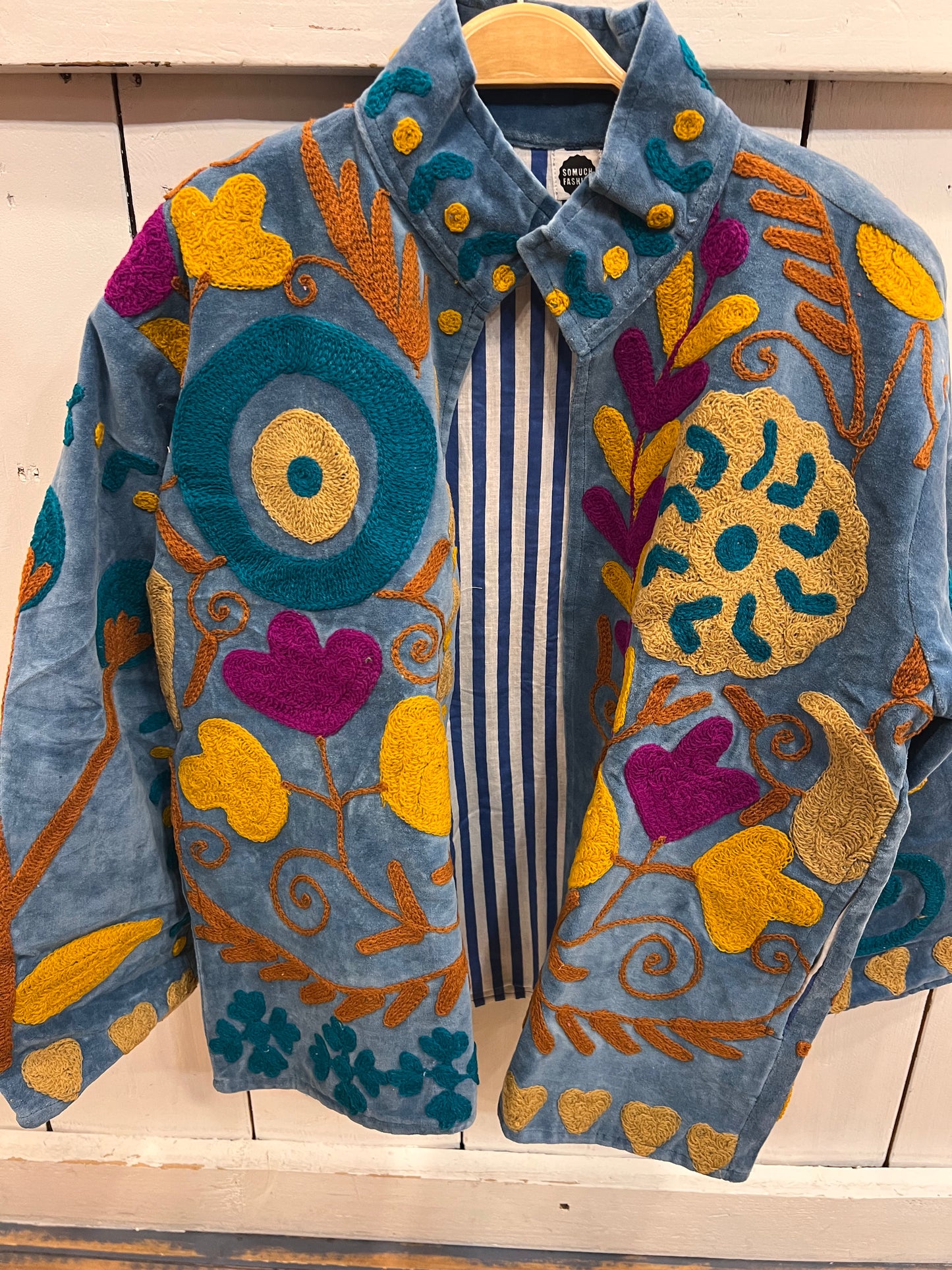 Velvet Suzani Jacket lichtblauw (2)