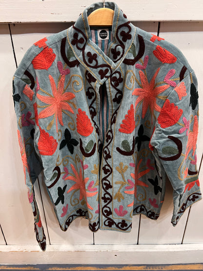 Velvet Suzani Jacket Grijs/Blauw