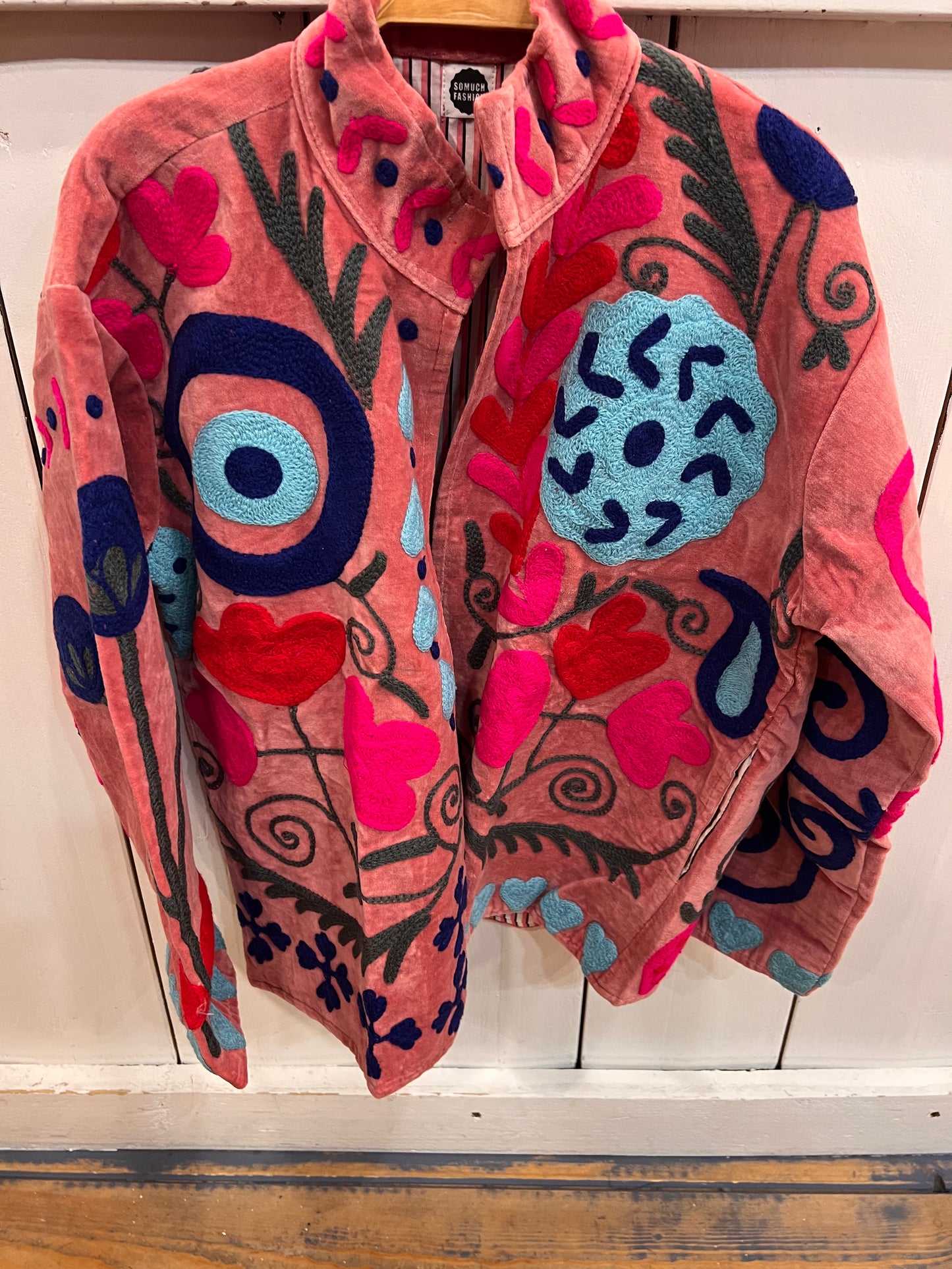 Velvet Suzani Jacket Pink