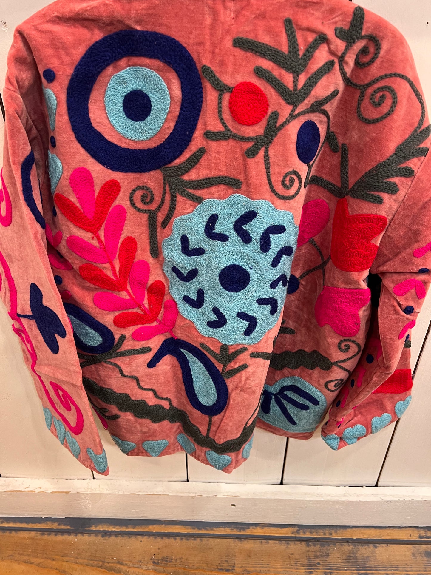 Velvet Suzani Jacket Pink
