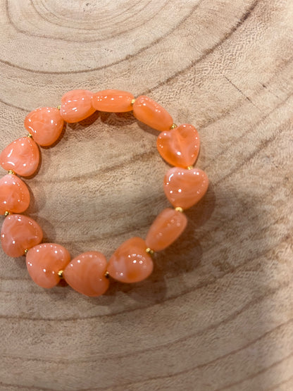 Armbandje kraal hartjes